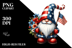 Detailed Patriotic Gnome Watercolor PNG Product Image 2