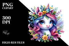 Cute Baby Unicorn Drawing PNG Product Image 2