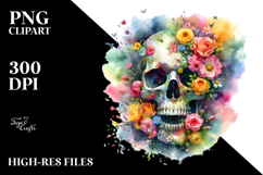 Colorful Spring Skull Art PNG Product Image 2