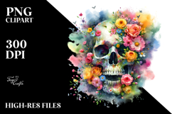 Skull with Spring Flowers, High-Res PNG Product Image 2