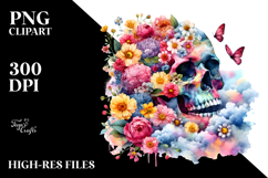 Grunge Spring Skull PNG Product Image 2