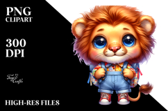 Vibrant Watercolor Goofy Cute Baby Lion PNG Product Image 2