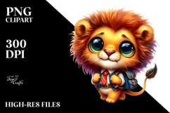 Vibrant Watercolor Goofy Cute Baby Lion PNG Product Image 2