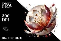 y Golden Watercolor Tulip PNG Product Image 2