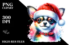 Vibrant Santa Hat Chihuahua PNG Product Image 2