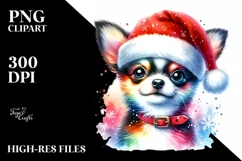 Vibrant Santa Hat Chihuahua PNG Product Image 1