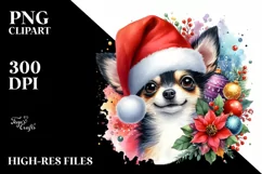 Vibrant Santa Hat Chihuahua PNG Product Image 3