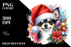 Vibrant Santa Hat Chihuahua PNG Product Image 2