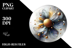 Abstract -Like Cosmos with Golden Insertions PNG Product Image 2