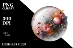 Abstract Glossy Cosmos PNG Product Image 2