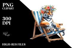 Beach Chair Tiger Clipart Product Image 1