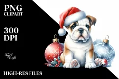 Sitting Bulldog Christmas Globes PNG Product Image 3