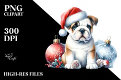 Sitting Bulldog Christmas Globes PNG Product Image 2