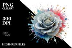 Rose Watercolor Splash PNG Product Image 2