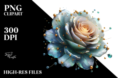 Rose with Golden Insertions PNG Product Image 2