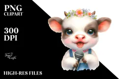 Energetic Cute Cow PNG Product Image 2