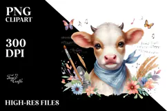 Cute Baby Cow PNG Product Image 2