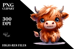 Funny Highland Cow with Goofy Smile PNG Product Image 2