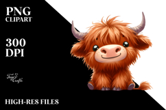 Funny Highland Cow with Goofy Smile PNG Product Image 2