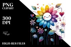 Smiling Flower with Hearts PNG Product Image 2