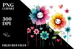 Smiling Flower with Hearts PNG Product Image 2