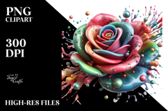 Colorful Glossy Rose, Transparent PNG Product Image 2