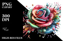 Colorful Glossy Rose, Transparent PNG Product Image 2