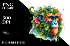 Vibrant Watercolor Monkey Product Image 2