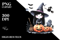 Simple Funny Witch Halloween Clipart Product Image 2