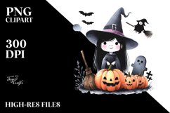 Simple Funny Witch Halloween Clipart Product Image 3
