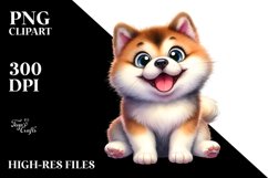 Crazy Akita Smiling | Sublimation | Clipart Product Image 1