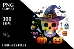Funny Halloween Skull PNG Product Image 2