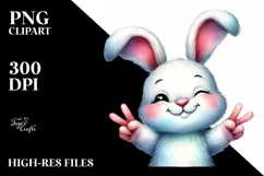 Colorful Bunny Watercolor Sticker Clipart Product Image 3