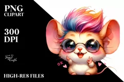 Revolted Mouse with OK Sign, Transparent PNG Product Image 3