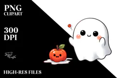Funny Cute Ghost Digital Painting PNG Product Image 2
