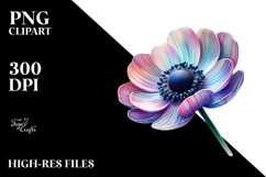 Anemone with Watercolor Splash, High-Quality PNG Product Image 2
