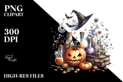 A Washed Retro Halloween Magic Potion PNG Product Image 2
