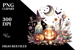 A Washed Retro Halloween Magic Potion PNG Product Image 2