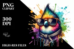 Quirky and Colorful Bird Clipart Product Image 1
