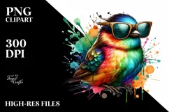 Quirky and Colorful Bird Clipart Product Image 1
