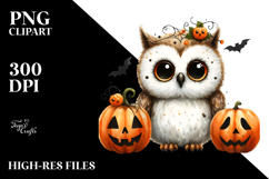 Simple Funny Owl Halloween Clipart Product Image 2