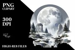 Digital Painting, Simple MOON | Tshirt|Tumbler|Mug|Clipart Product Image 1