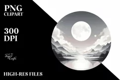 Digital Painting, Simple MOON | Tshirt|Tumbler|Mug|Clipart Product Image 1
