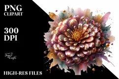 Abstract Shiny Zinnia Watercolor | Clipart Product Image 3