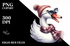 Detailed Swan Watercolor Clipart Product Image 1