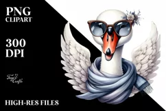 Detailed Swan Watercolor Clipart Product Image 3