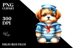 Vibrant Puppy in Sailor Suit PNG Product Image 2