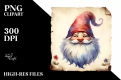 Washed Watercolor Retro Gnome | Tshirt|Tumbler|Mug|Clipart Product Image 3