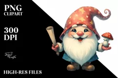 Washed Watercolor Retro Gnome | Tshirt|Tumbler|Mug|Clipart Product Image 3