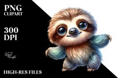 Watercolor Baby Sloth Clipart Product Image 2